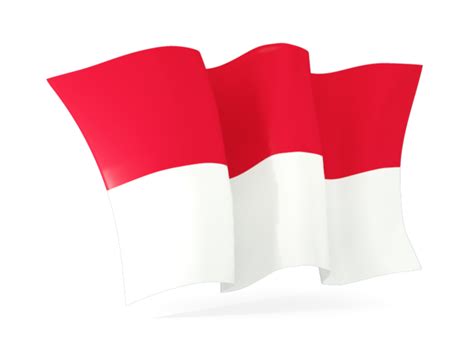 Waving flag. Illustration of flag of Indonesia