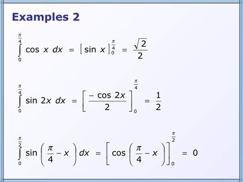 Trigonometric Integrals Examples