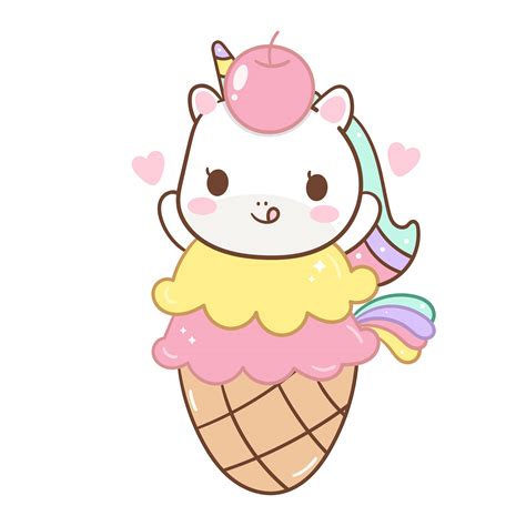 Cute Unicorn in Ice cream Cone 668102 Vector Art at Vecteezy