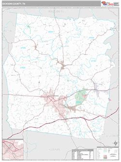 Dickson County, TN Map (Premium Style)