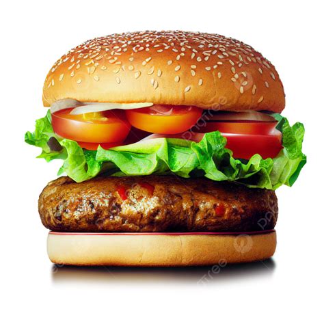 Fast Food Big Ham Burger, Large Food, Ham Burger, Fast Food PNG Transparent Clipart Image and ...