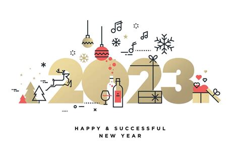 Business Happy New Year 2023 greeting card. Vector illustration for ...