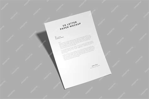 Premium PSD | Us letter paper mockup