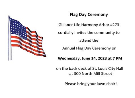 Flag Day Ceremony – St Louis MI