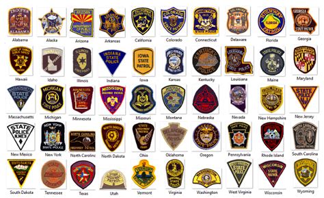 Highway Patrol State Police 50 State Patch Collection Full Size