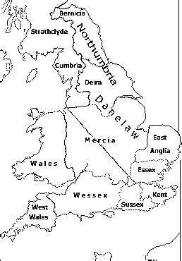 Anglo-Saxon Britain - map and history