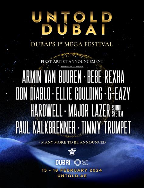 Debut of UNTOLD Dubai Festival to Feature Hardwell, Ellie Goulding ...