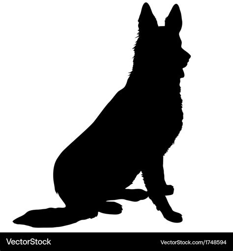 German shepherd silhouette Royalty Free Vector Image