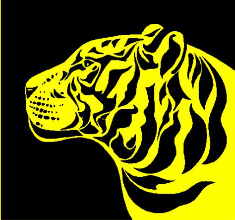 Tiger Vector, Black N Yellow, Black And White, Decorated Water Bottles, Animated Gif, Vector ...