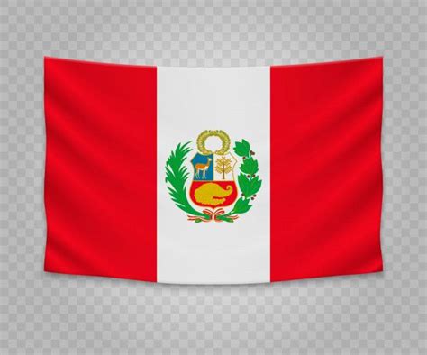 Bandera colgante realista del peru Vecto... | Premium Vector #Freepik #vector #marco | Bandera ...