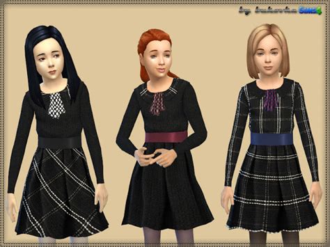 Jabot Dress - Sims 4 Female Clothes