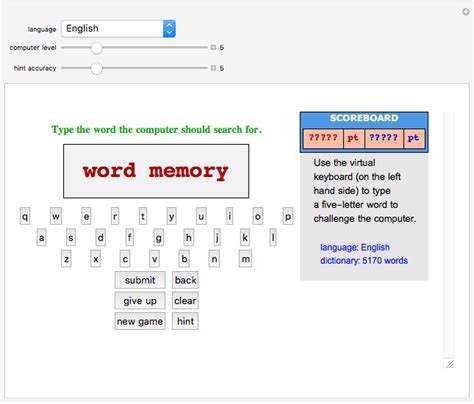 Word Memory Game - Wolfram Demonstrations Project