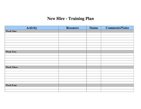 Employee Training Plan Template Excel ~ MS Excel Templates