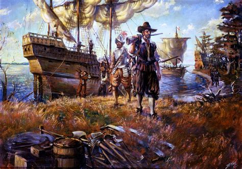 03 - Colonists Landing at Jamestowne | Jamestown colony, Jamestown ...