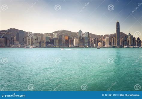 Hong Kong Skyline. Panorama Stock Photo - Image of district, mountain ...