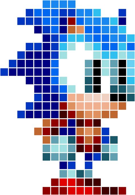 Small Sonic Pixel Art Grid