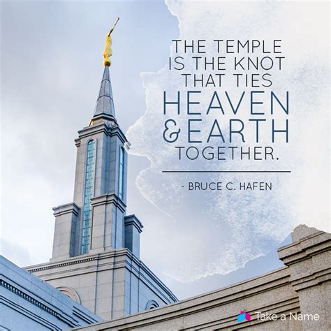 "The temple is the knot that ties heaven and earth together." - Bruce C. Hafen | Church pictures ...