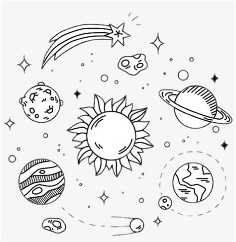 Not My Art Galaxy Outline Tumblr - Aesthetic Space Drawing - 1024x1005 ...