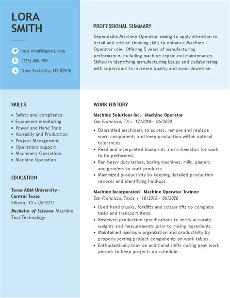 Packaging Machine Operator Resume Examples & Samples for 2024