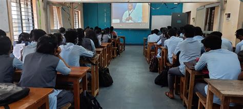 Faculty, Students and Staff of the Pondicherry University Community College attending the live ...