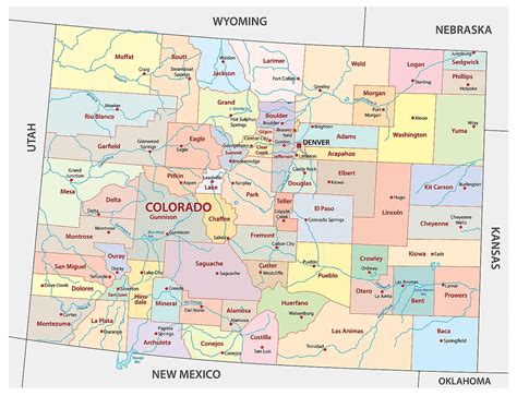 Printable Colorado County Map With Cities