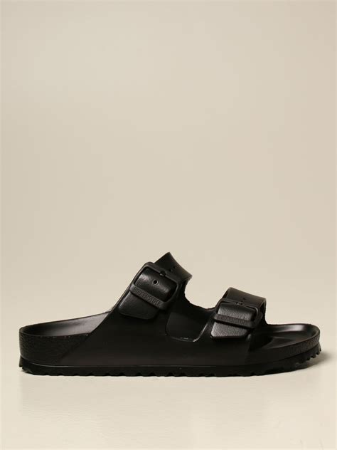 BIRKENSTOCK: Arizona rubber slipper sandals - Black | Flat Sandals ...