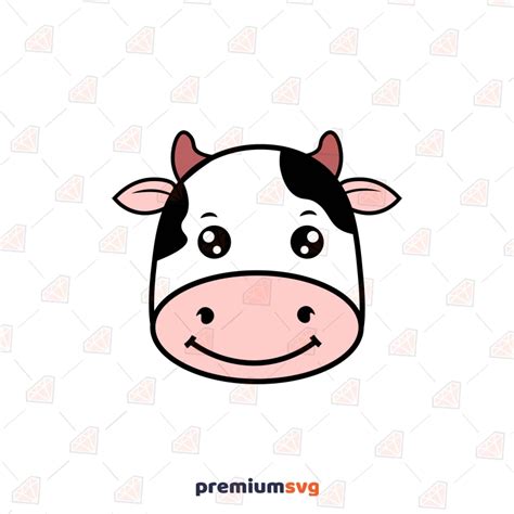 Cute Cow Face SVG, Vector File | PremiumSVG