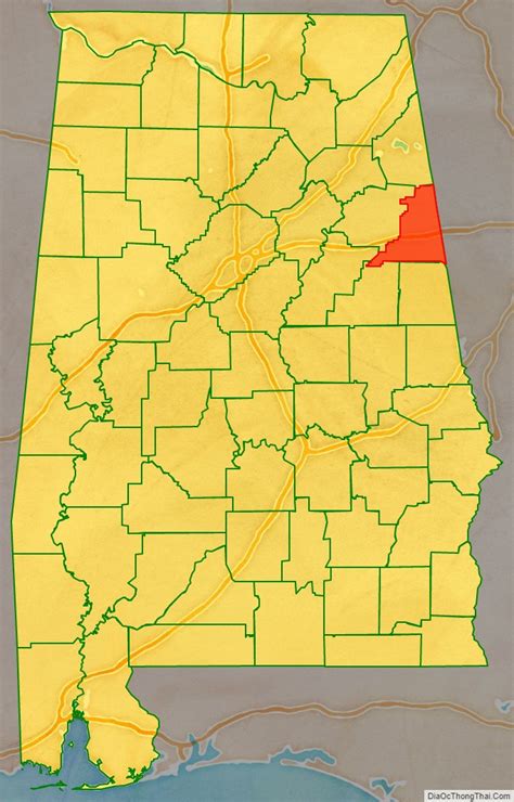 Map of Cleburne County, Alabama - Thong Thai Real