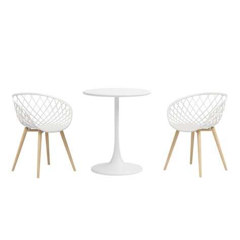Jamesdar Kurv White and Natural Transitional Dining Room Set with Round ...