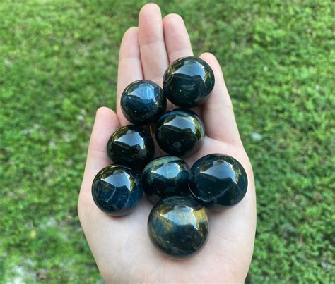 Natural Blue Tiger's Eye Crystal Polished Spheres | Etsy