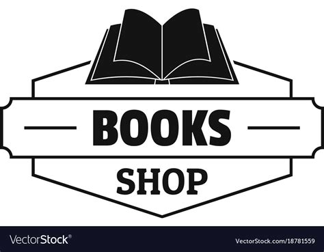 Book shop logo simple black style Royalty Free Vector Image