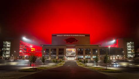 Razorback Stadium at the university of arkansas the night before gameday : r/evilbuildings