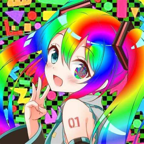 Rainbow Anime Girl PFP