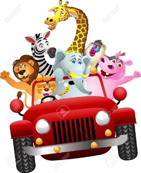 safari jeep cartoon - Google Search | African animals, Cartoon animals ...