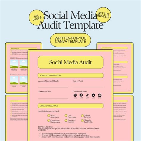 Social Media Audit Template Social Media Audit Template for - Etsy