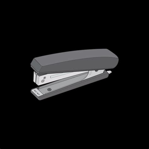 stapler in vector art style, isolated on black background. stapler in ...