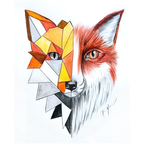 Geometric Fox - Drawing | Instructor: Karin – Artists Palette Durham