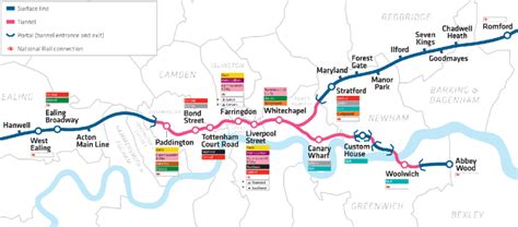 Central section of Crossrail route map (adapted from Crossrail, 2019),... | Download Scientific ...