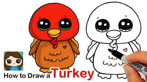 How to Draw a Cartoon Turkey Cute Beanie Boos