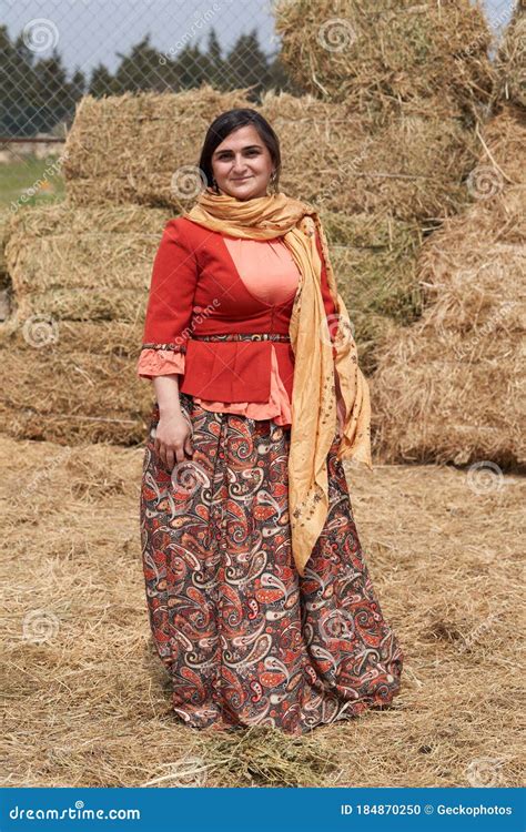 Young Azeri Woman in Traditional Azerbaijani Clothes Stock Photo ...