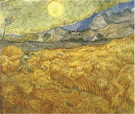 Wheat Field Behind Saint-Paul Hospital with a Reaper by Van Gogh - 741