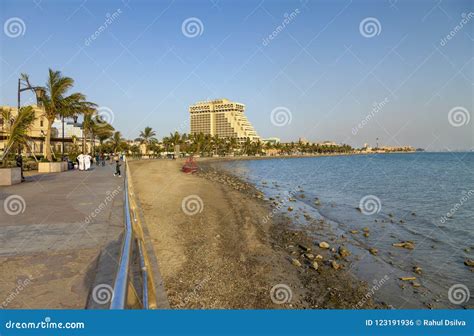 JEDDAH, SAUDI ARABIA - July 27, 2018. Jeddah Corniche Near King Fahd`s ...