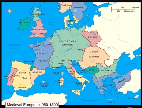 Map of European states during Medieval period (950 – 1300 CE). | History | Pinterest | Medieval