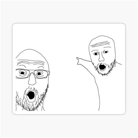 "pointing soyjaks" Sticker for Sale by snowyguy | Redbubble