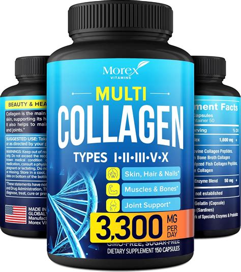 Amazon.com: Multi Collagen Pills (Types I, II, III, V & X) - Marine ...