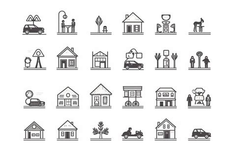 Premium AI Image | illustration of minimalist flat icons in black and white