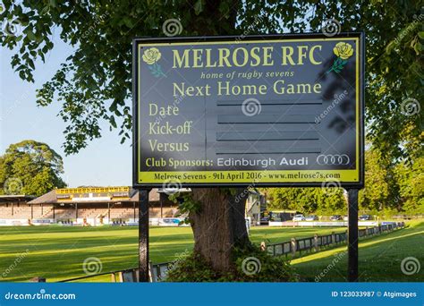 A Welcome Sign To Melrose Rugby Union Club Editorial Photography - Image of border, melrose ...