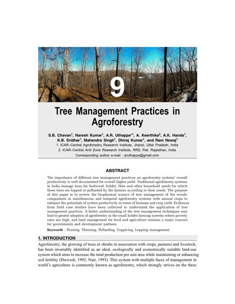 (PDF) Tree Management Practices in Agroforestry