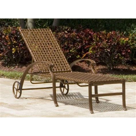 Hospitality Rattan Patio Chaise Lounge with wheels by OJ Commerce 910 ...