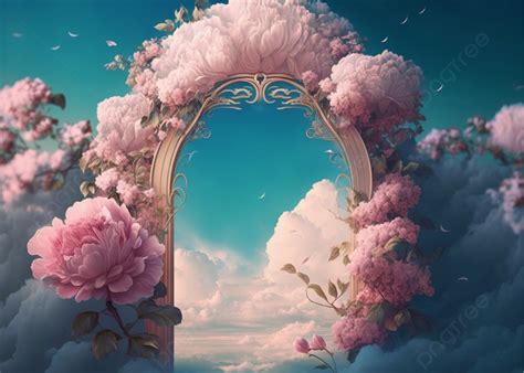 Heaven Flowers Heaven Gate Romantic Background, Lineage, Fresh Flowers, Door Background Image ...